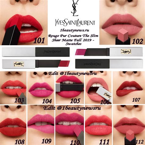 ysl rouge pur couture the slim 107 swatches|ysl beauty pur.